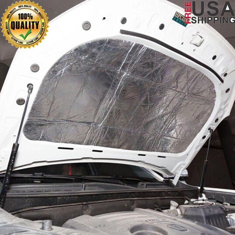 Fireproof Hood Insulation Mat Heat Barrier Noise Reduction Universal Fit Durable