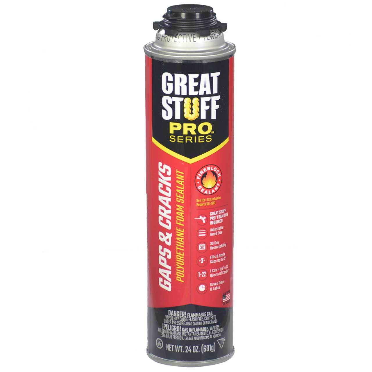 Great Stuff Pro Gaps & Cracks Foam 12 cans, 2 ft Pro Foam Gun, 2 Cans Cleaner