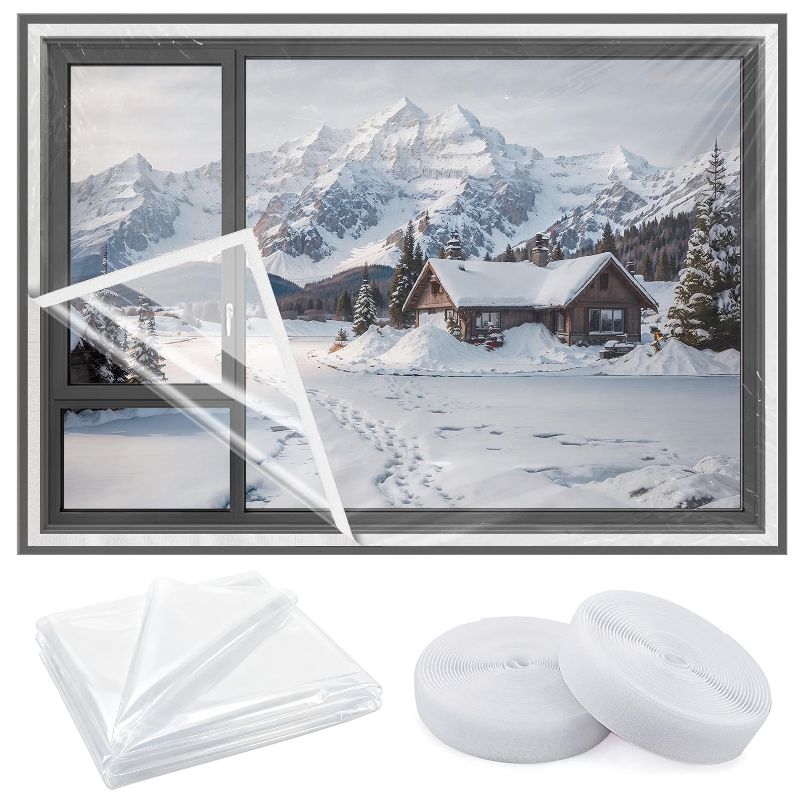 Heavy Duty Window Insulation Kit for Winter – 75 in x 79 in Clear Plastic 180…