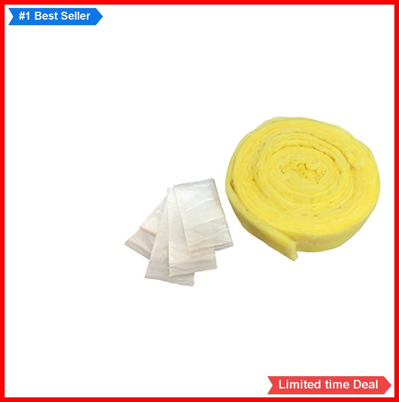 Fiberglass Pipe Wrap Insulation Kit 3 Inch x 1 2 Inch x 50 Feet With Vapor