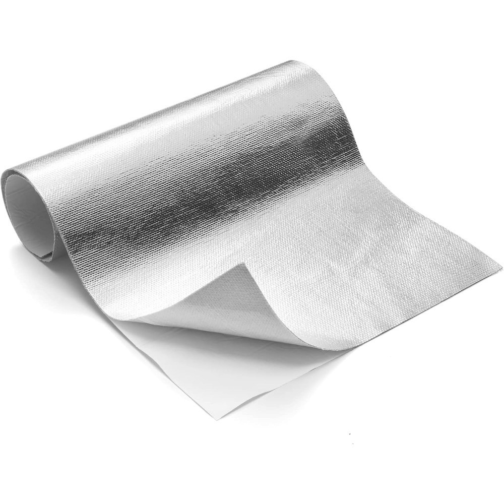 Aluminized Heat Shield Mat Thermal Barrier Adhesive Backed Heat Blanket 12” X
