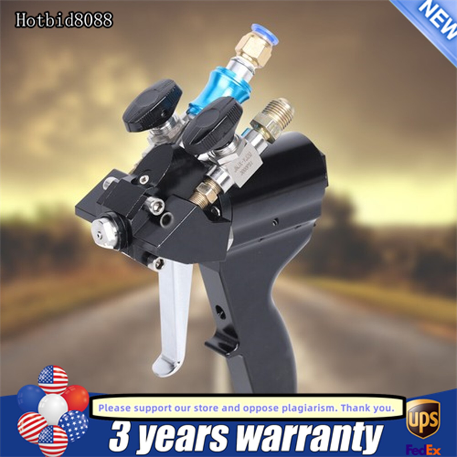 Black P2 PU Foam Spray Gun Upgrade Polyurethane Air Purge Spray Gun US Shipping