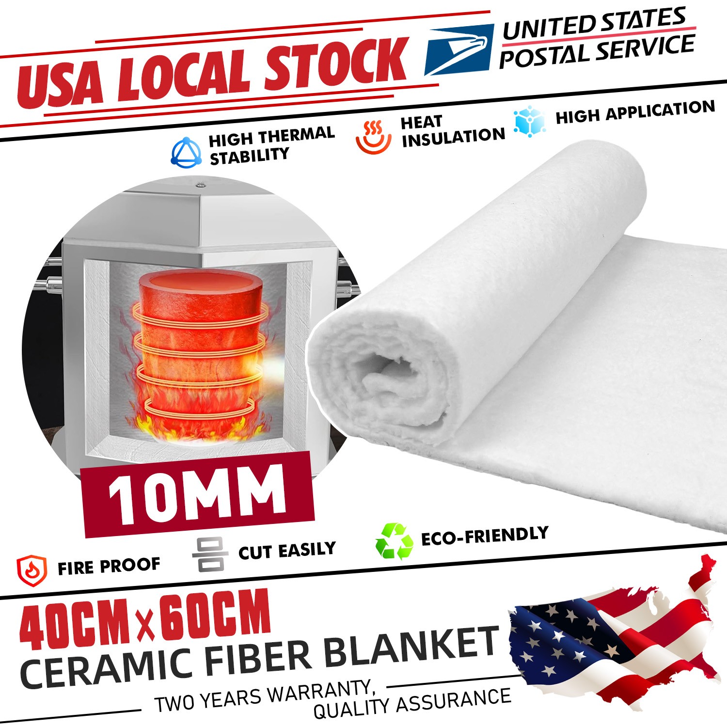 10MM Thick 16×24 Inch Ceramic Fiber Insulation Mat – High Temperature Resistance