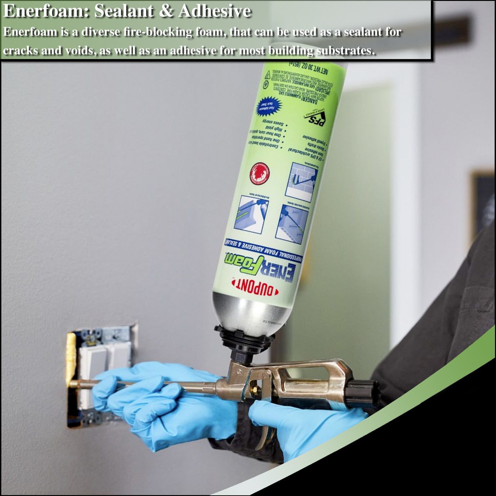 ENERFOAM™, Adhesive & Fire Block Insulation Foam (Off White Color), 12 Cans