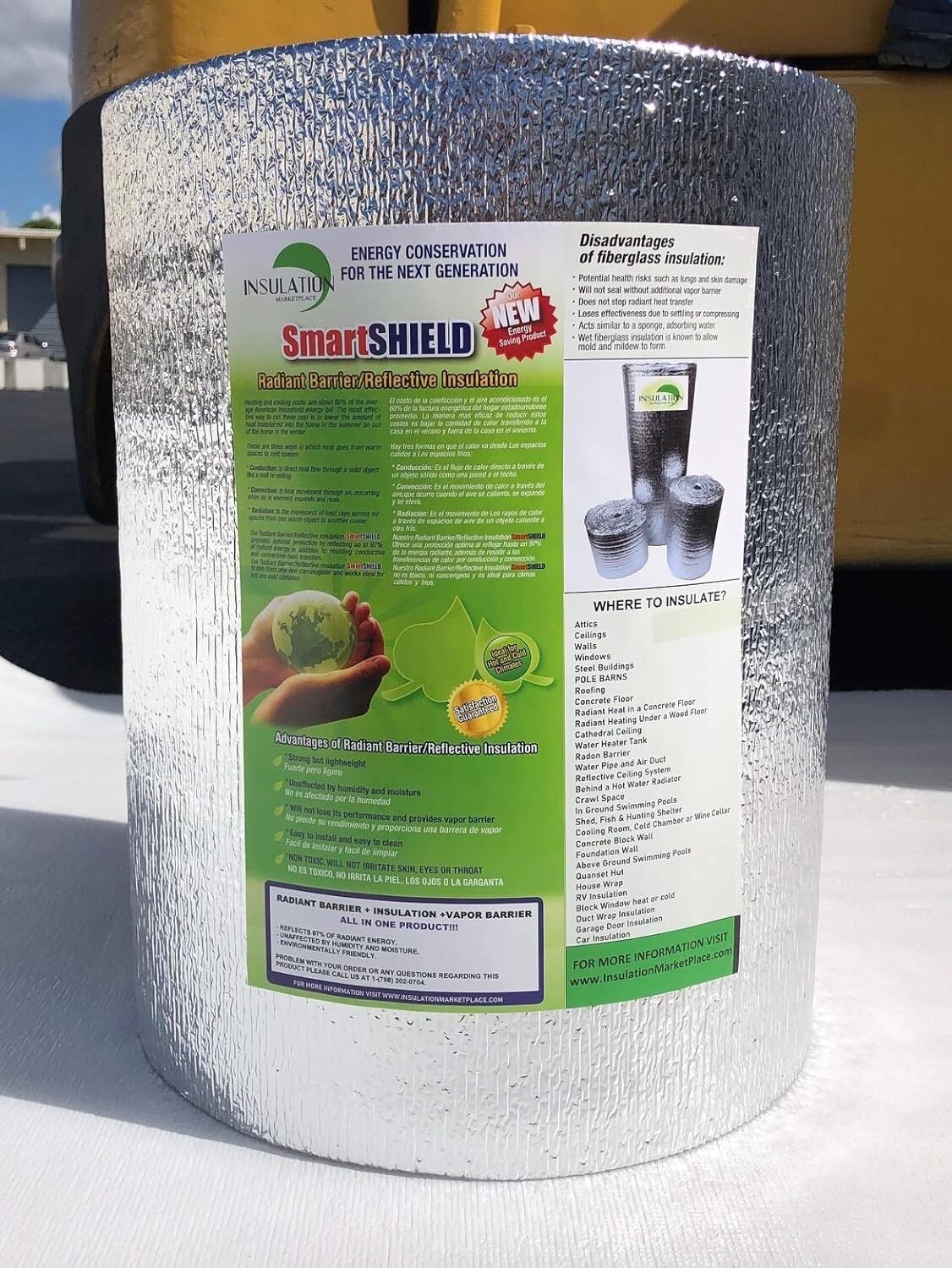 SmartSHIELD -5 Reflective Foam Core Insulation, Radiant Barrier 24″ X 50ft roll