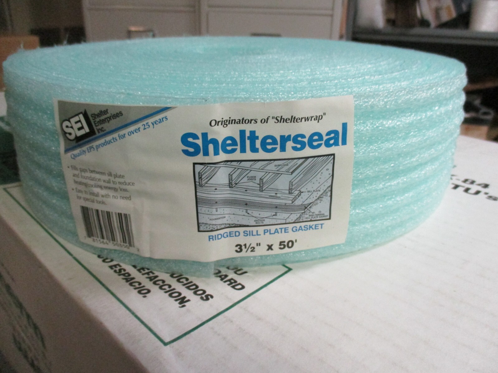 New, Free Ship, Ridged Sill Plate Gasket, 3-1/2″ x 50′ Ft, 1/4″ Thick at Ridge