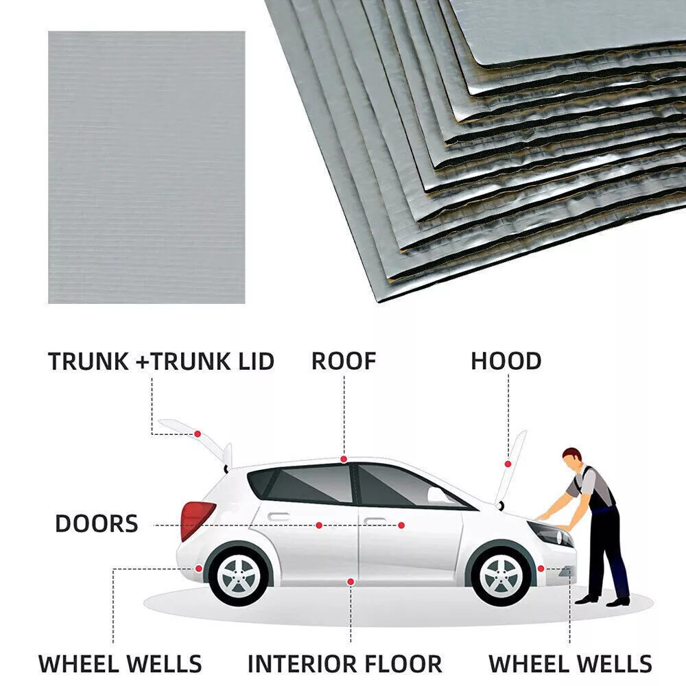 Easy to install Sound Insulation Mat Heat Shield 20”x12” Self-Adhesive