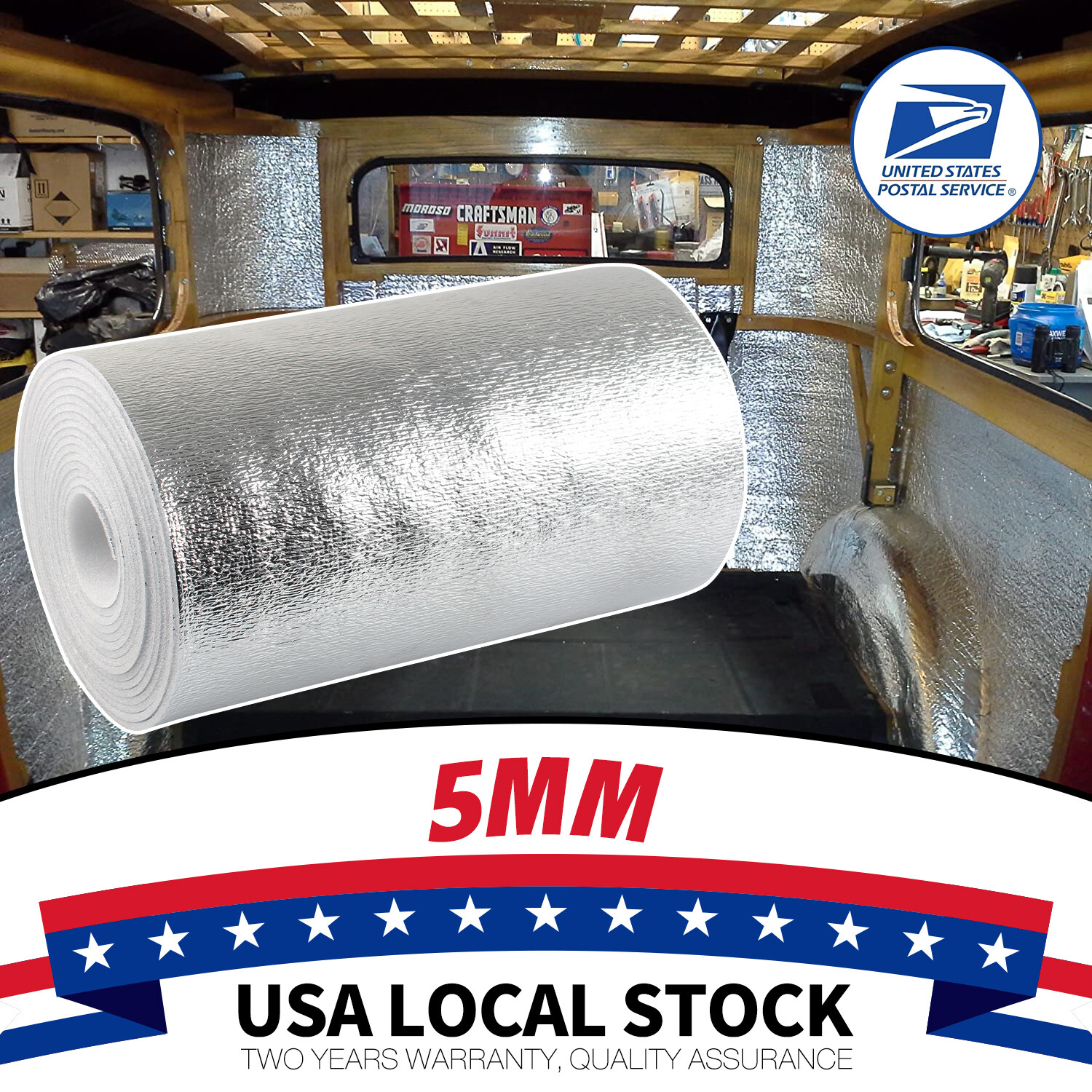 5mm Reflective Insulation Foam Core Radiant Barrier 80″x40″ For Car SUV RV Cabin
