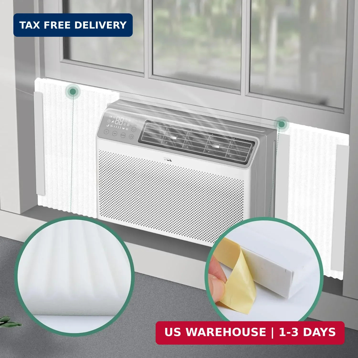 Window Air Conditioner,Side Insulated Foam Panel, Summer/Winter Heat and Draft I