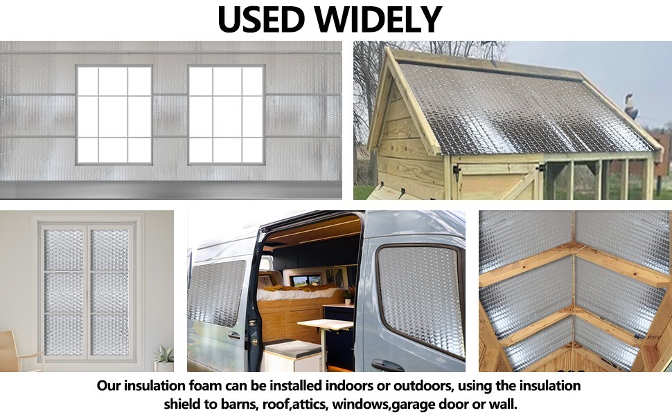 60″ X 10′ DIY Reflective Insulation, Window Kit, Bubble Core +65 Adhesive Pads