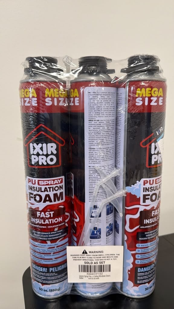 Spray Foam Insulation 3 Pack 30 oz Expanding Foam Sealant Closed Cell