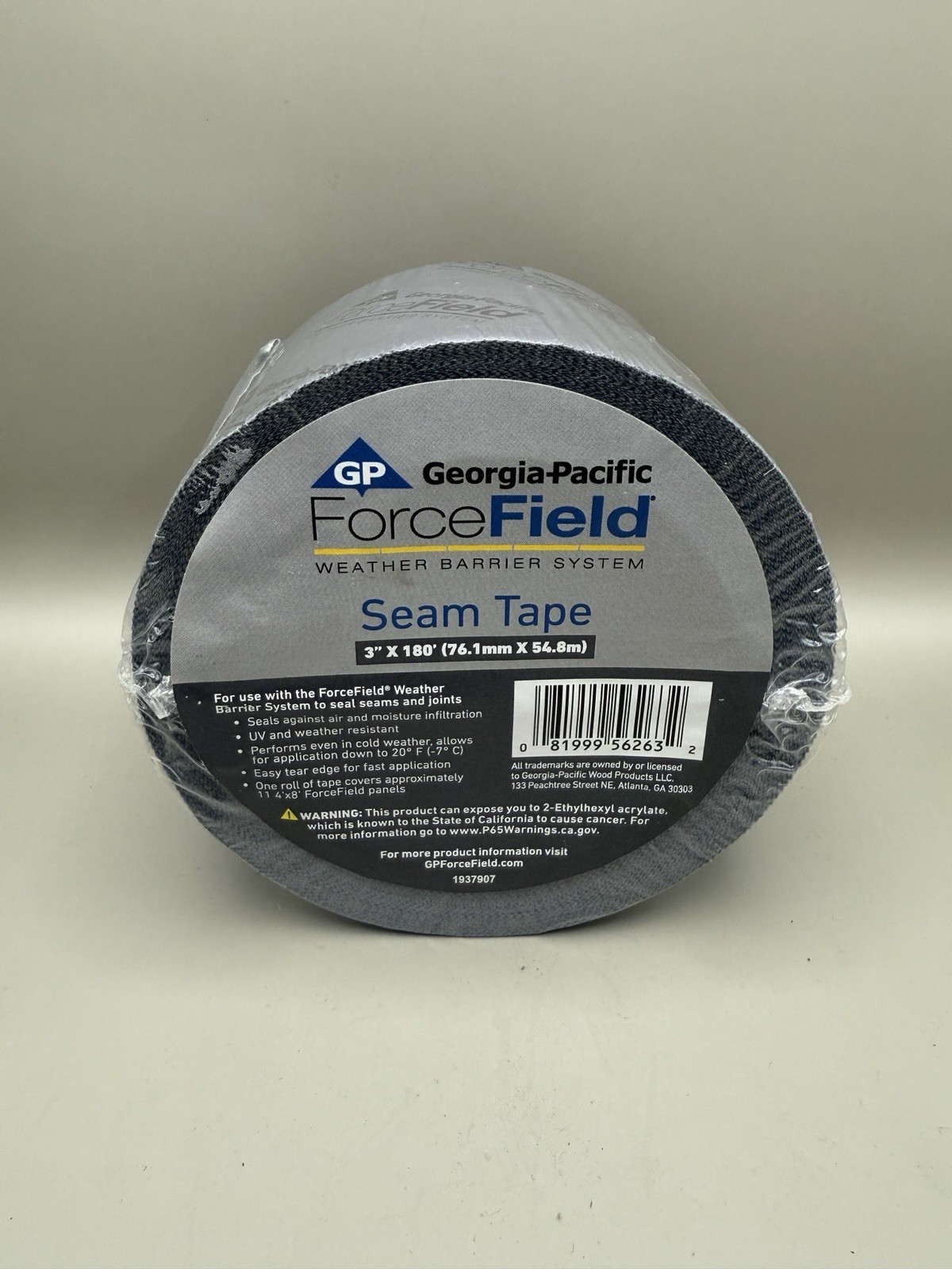 Georgia-Pacific ForceField Seam Tape 3″ x 180′ Roll Weather Barrier Tape 1365941