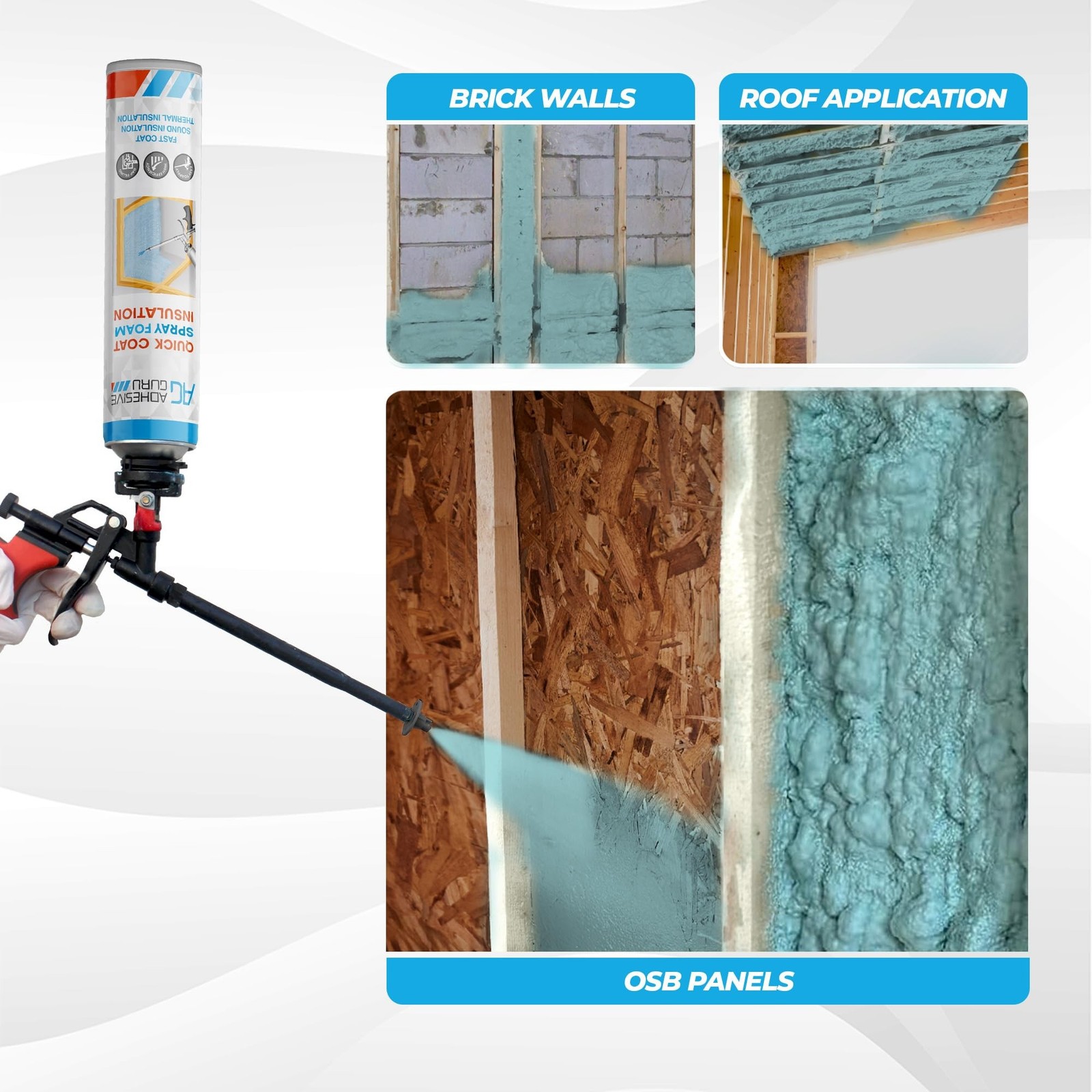 Adhesive Guru Spray Foam Insulation Kit (12 x 25.36 oz), Polyurethane Self-Ex…