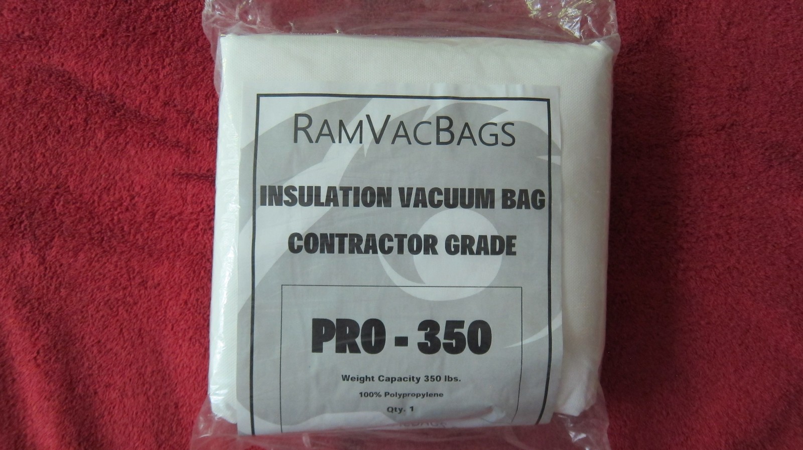 RAMVACBAGS Contractor PRO-350 INSULATION VACUUM BAG 6’x4′ 350lb Polypropylene