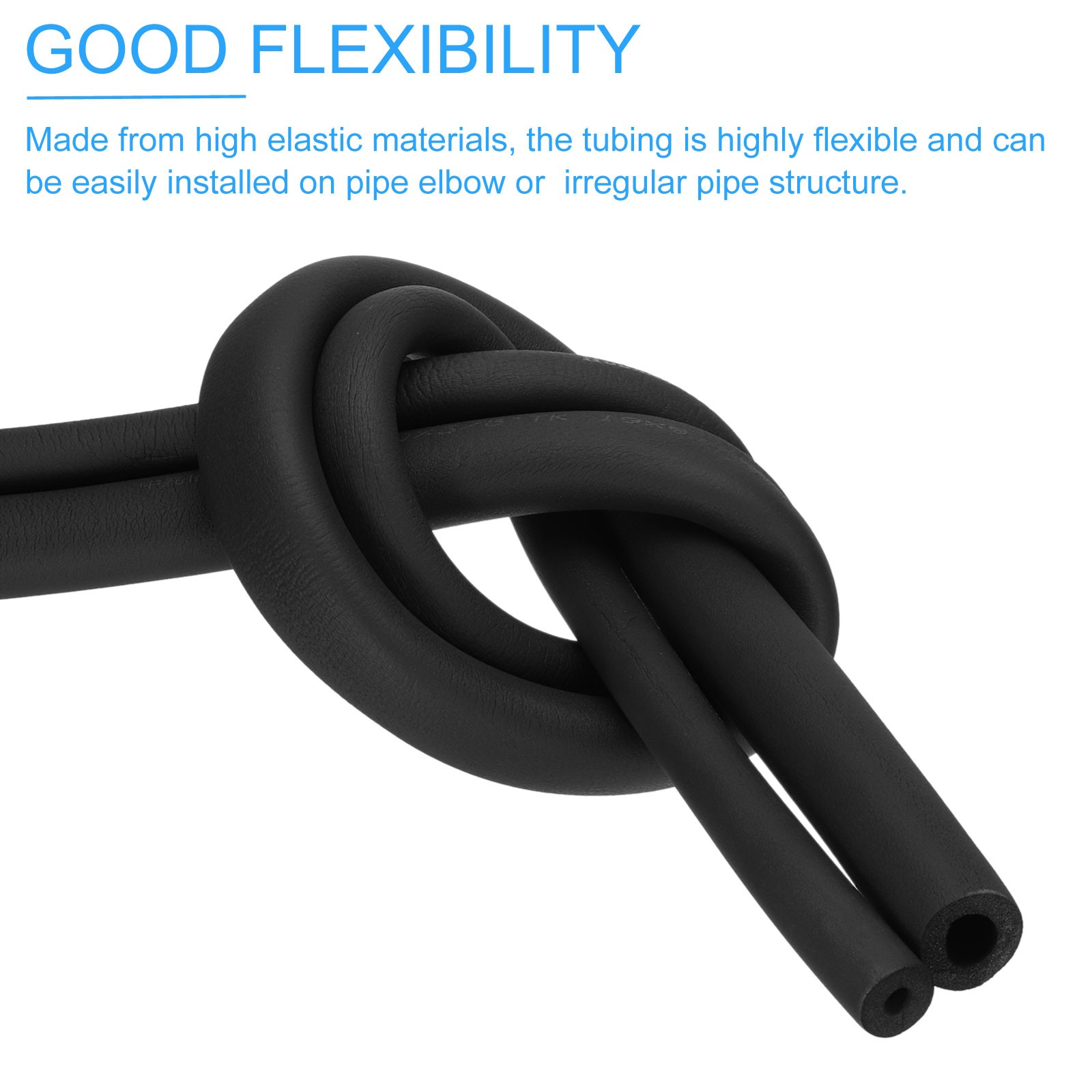 3Pcs 3/8″(10mm) ID x 6Ft Pipe Insulation Foam Tube