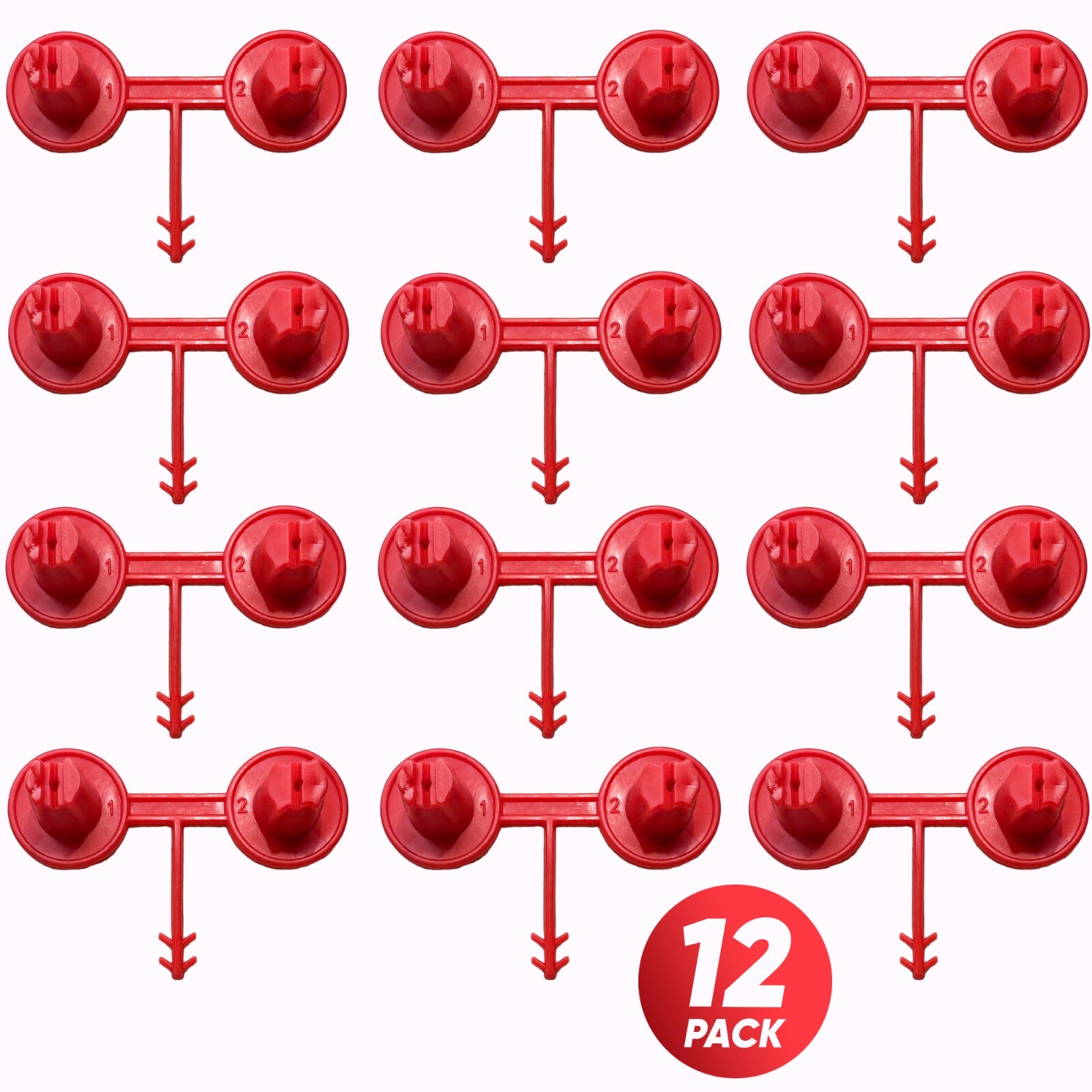 Red Nozzle 12 Set (1-2) for Spray Foam Gun, Vertical&Horizontal Precision Wedge