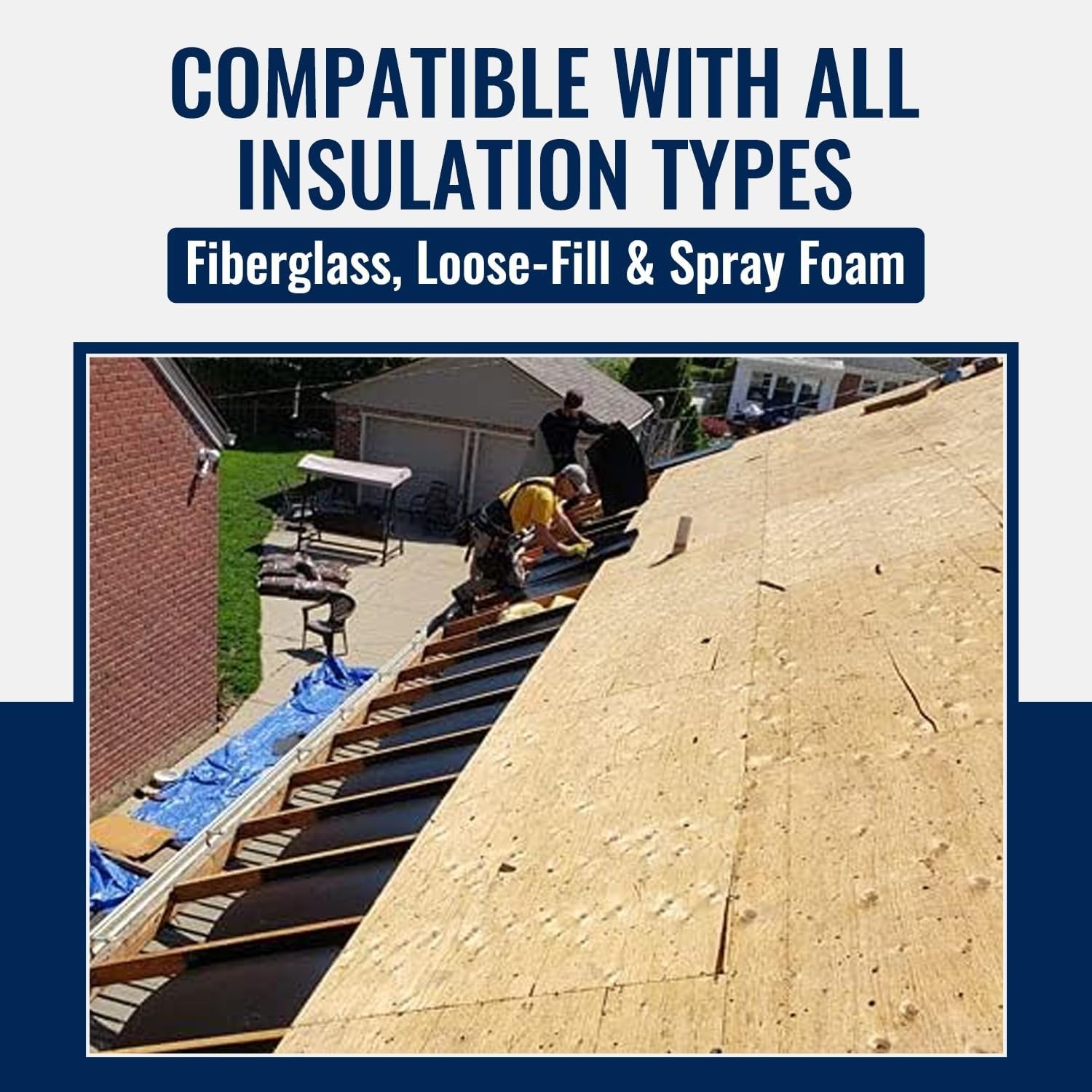 Smartbaffle 24 Attic Insulation Baffle for 24 Inch On-Rafter, Black, (SB24)