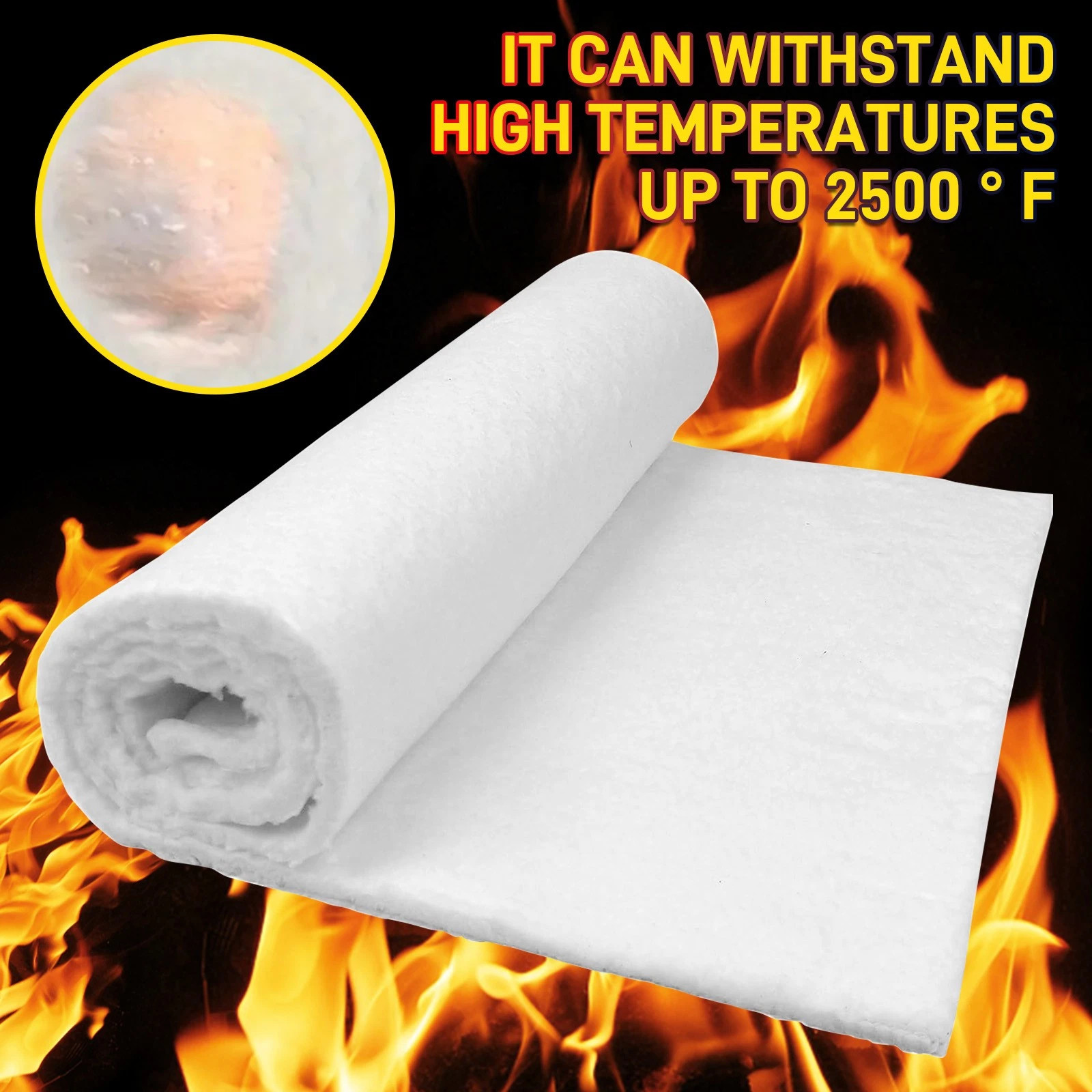 New 10mm Ceramic Fiber Blanket For High Temperature Pipe Insulation 30cm* 60cm