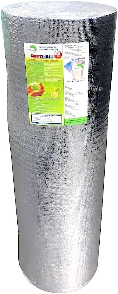 SmartSHIELD Pro 1.5mm Reflective Insulation Roll – 48″x100ft, Foam Core