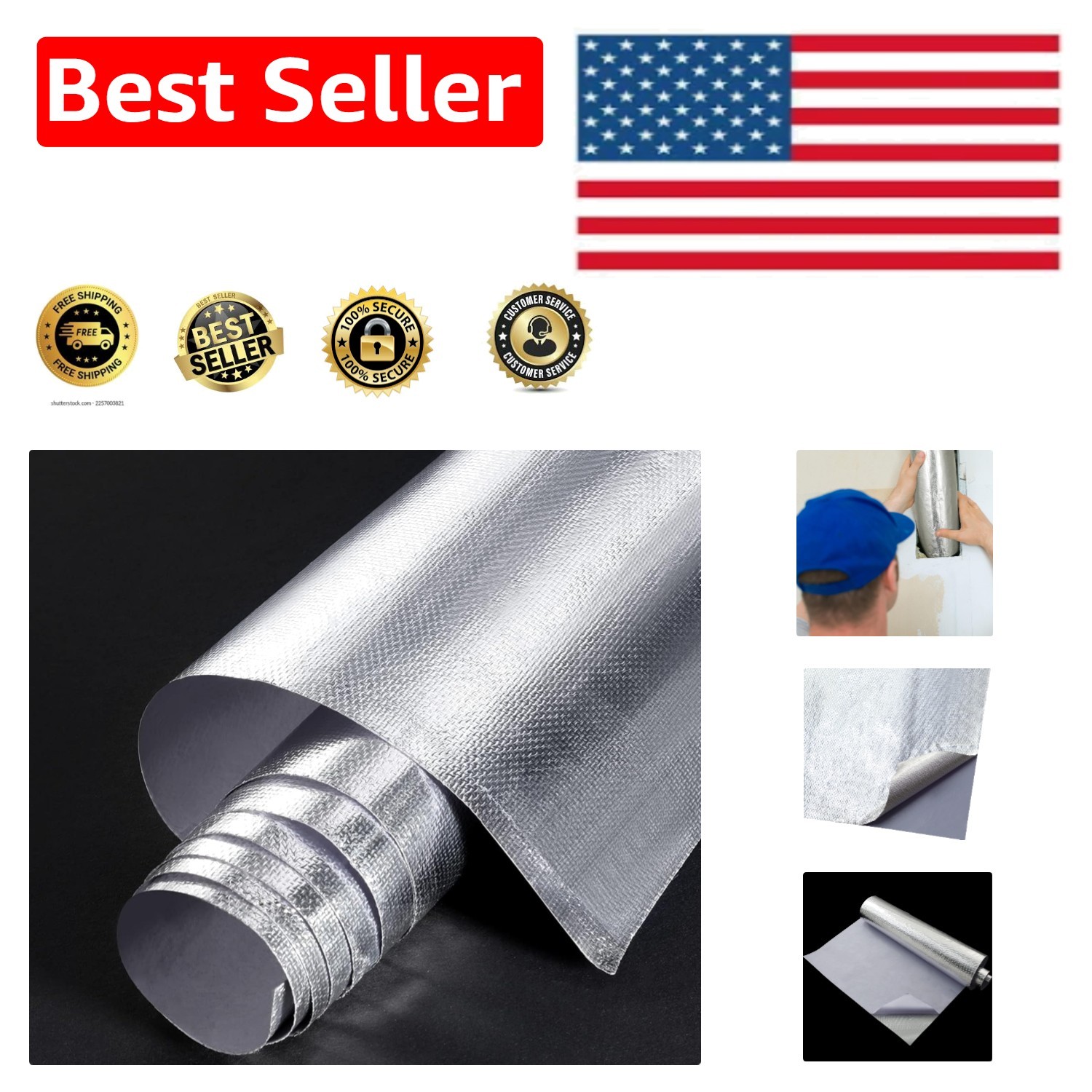 48×71 Inch Adhesive Heat Shield Tape – Aluminized Fiberglass Protection Barrier