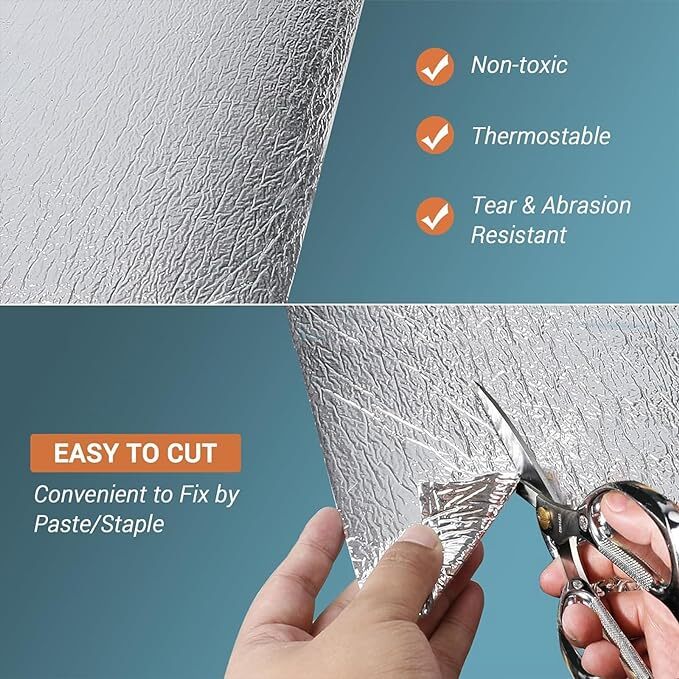 5mm Reflective Insulation Foam Core Radiant Barrier 40″×80″ for Roofing Walls