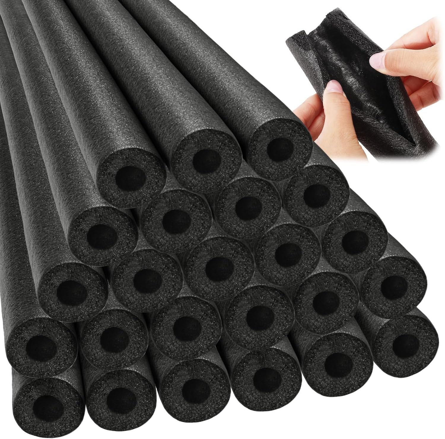 24 Pcs 3.3 Feet Foam Pipe Insulation Foam Tube Insulating