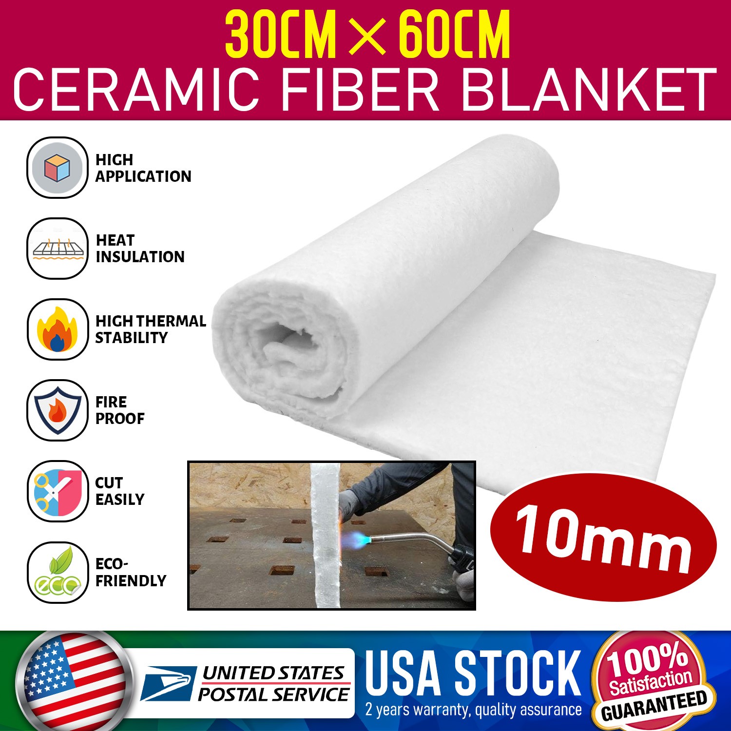 Ceramic Fiber Blanket Insulation High Temperature Fireproof Mat Pads Alternative