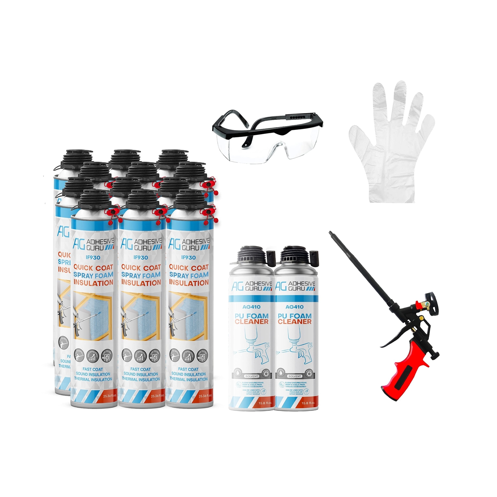 Adhesive Guru Spray Foam Insulation Kit (12 x 25.36 oz), Polyurethane Self-Ex…