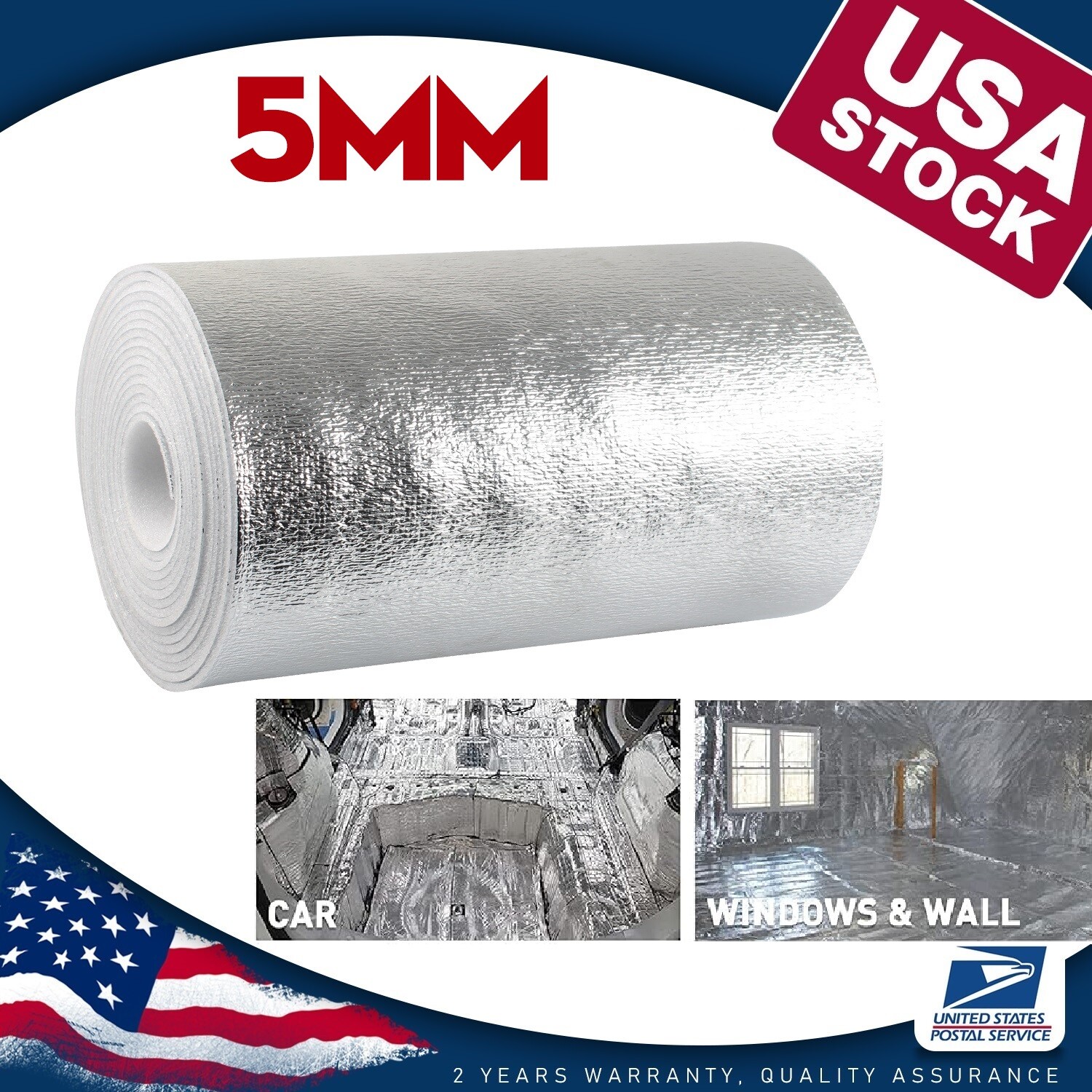 160″x40″ Automotive Sound Deadening Insulation Heat Barrier Noise Proof Deadener