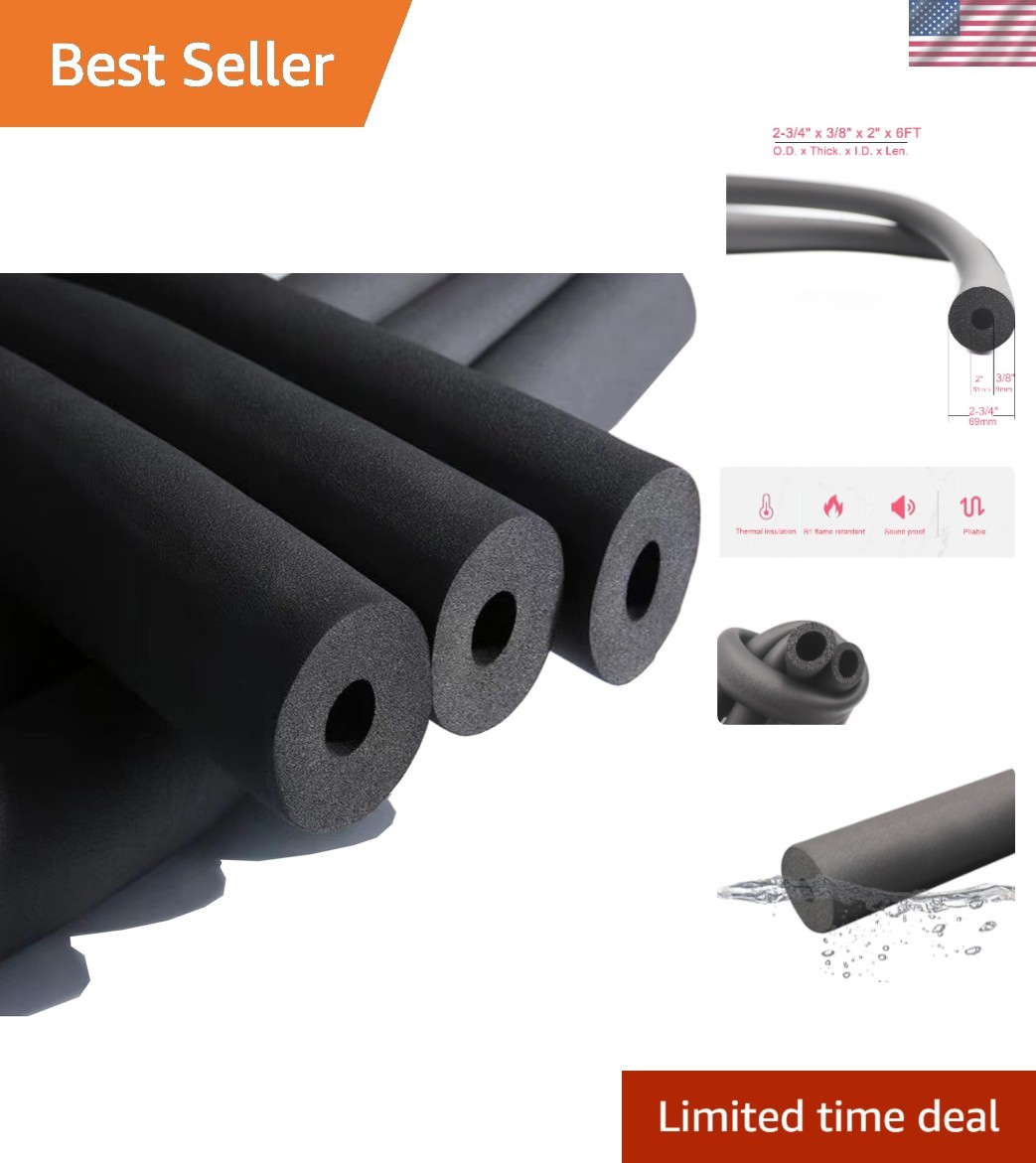 Nitrile Rubber Pipe Cover – 2″ ID Foam Insulation for Moisture Protection