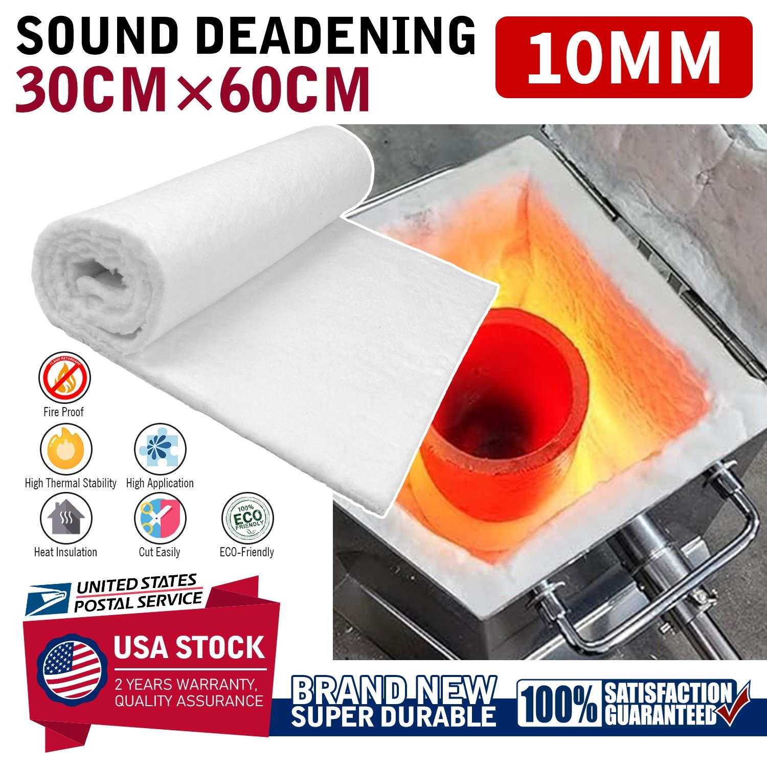 Multi-purpose Ceramic Fiber Insulation Mat Fireproof & Heat Resistant Universal