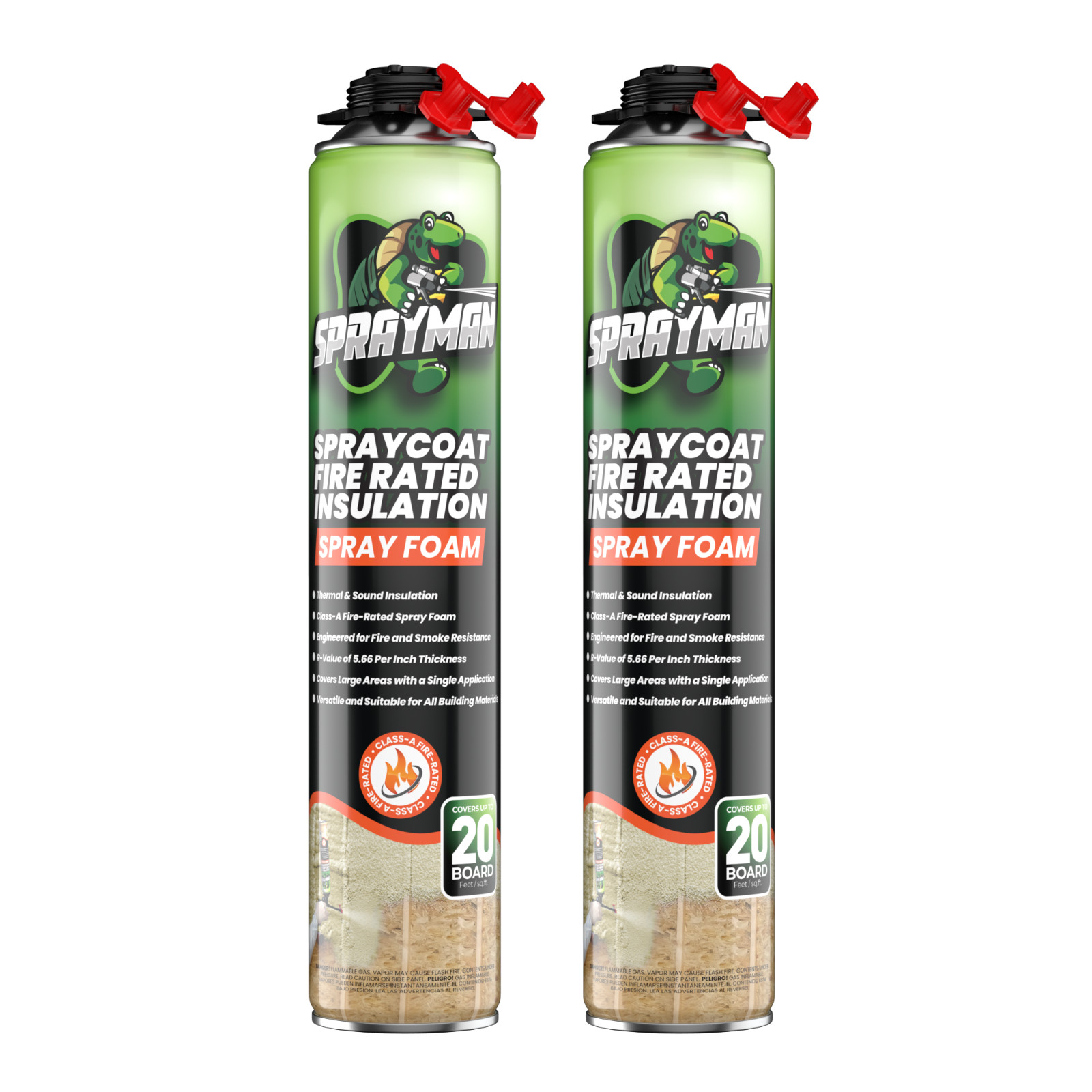 Sprayman Spraycoat Fire Rated Closed Cell Insulation Foam 27.1oz 2 Pack Not Set