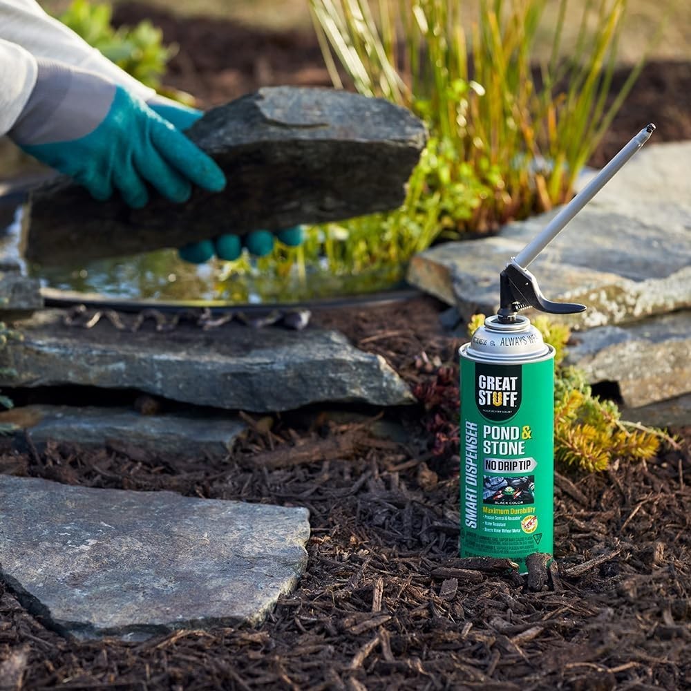 Great Stuff Smart Dispenser Pond Stone Sealant 12oz Waterproof Filler Black Foam