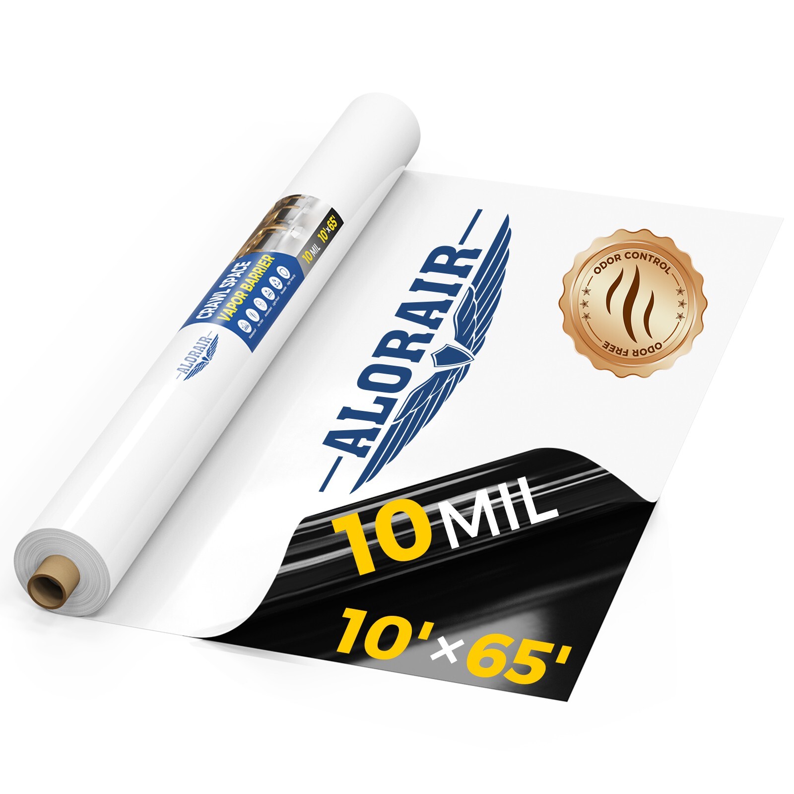 Alorair 10mil Crawl Space Film Vapor Barrier Supply Polyethylene Sheeting 10×65′