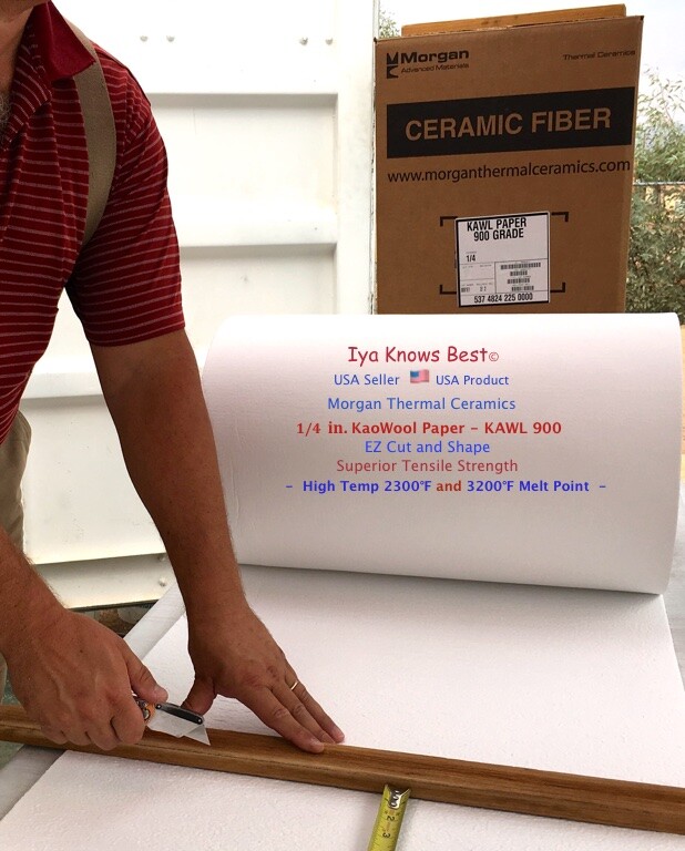 1/4″ Kaowool 12×24″ Ceramic Fiber Paper WITH TEARS Thermal Ceramics 2300F STIFF