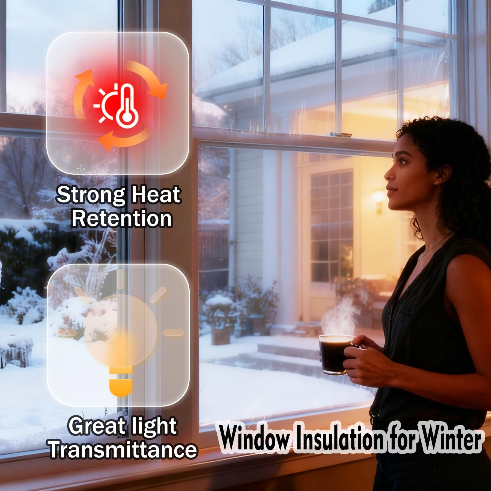 62”x42” Window Insulation Kit-9PCS, Plastic for Transparent