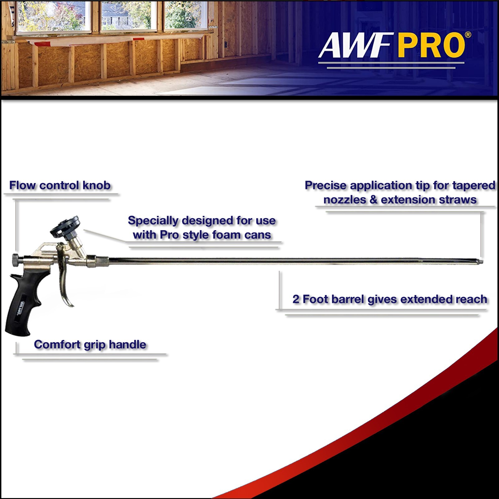 Great Stuff Pro Gaps & Cracks Foam 12 cans, 2 ft Pro Foam Gun, 2 Cans Cleaner