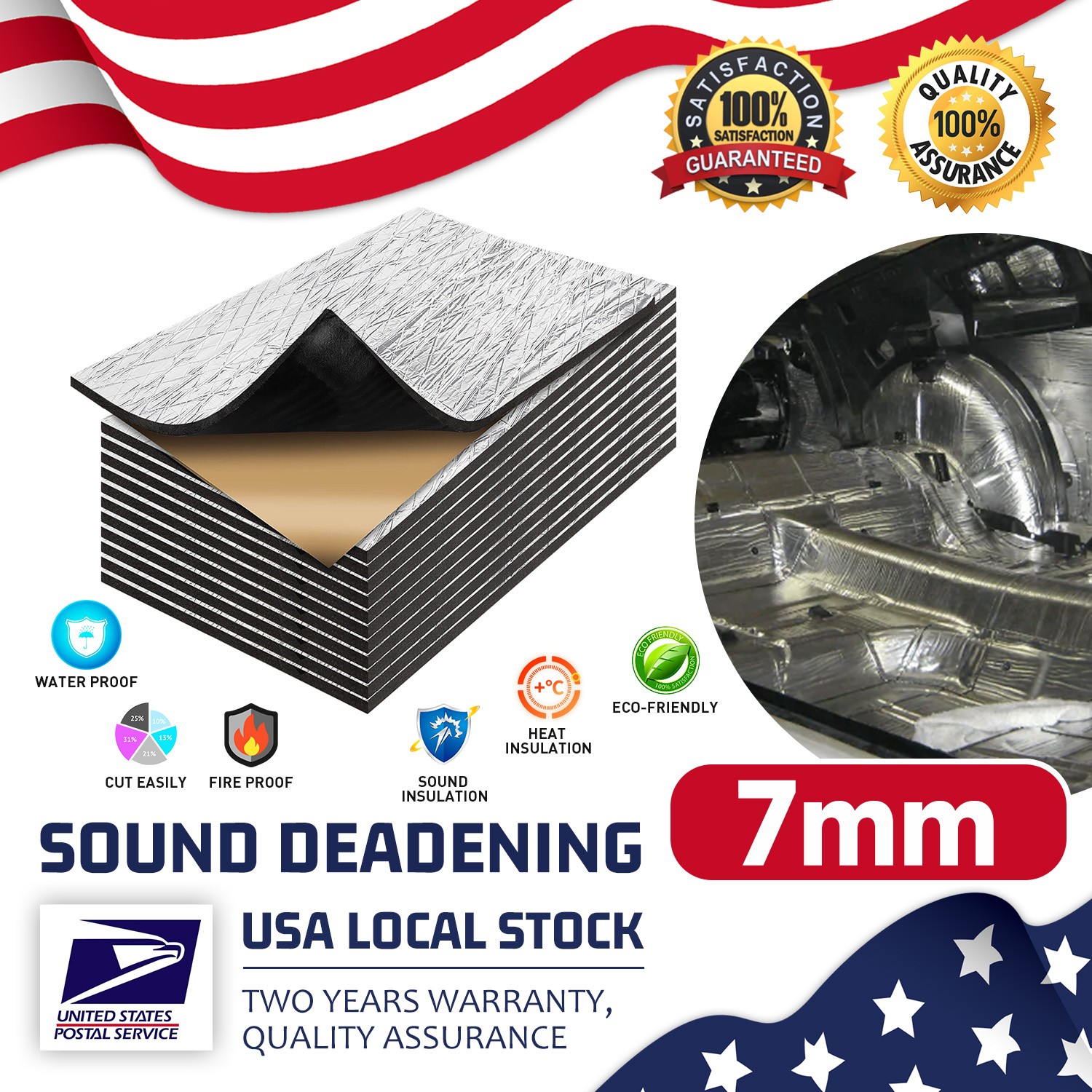 3.5sqm Industrial use Sound Deadener noise reduction Insulation protect mat NEW