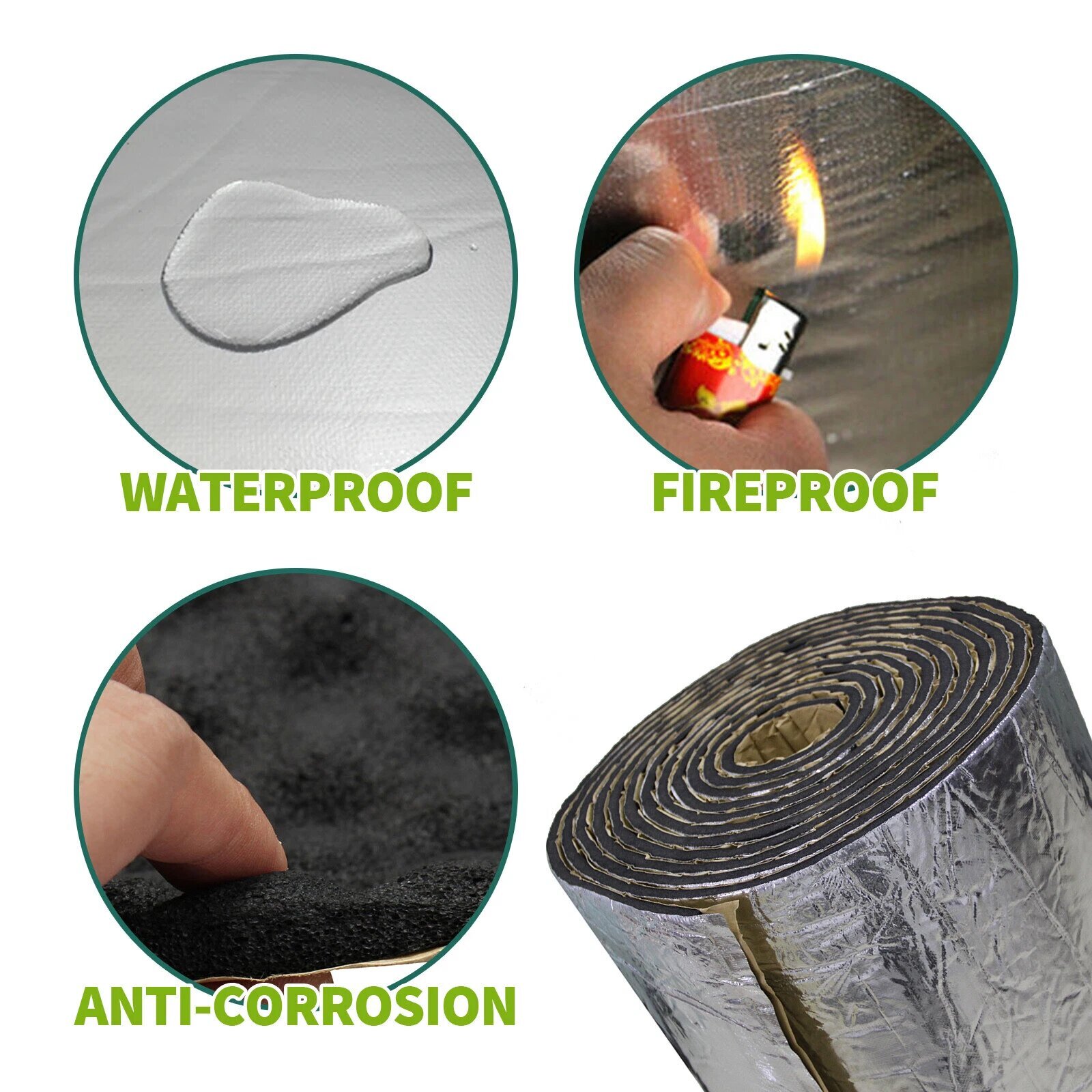 1Pcs High quality self adhesive backing Sound Deadener Insulation Mat 59”x39”