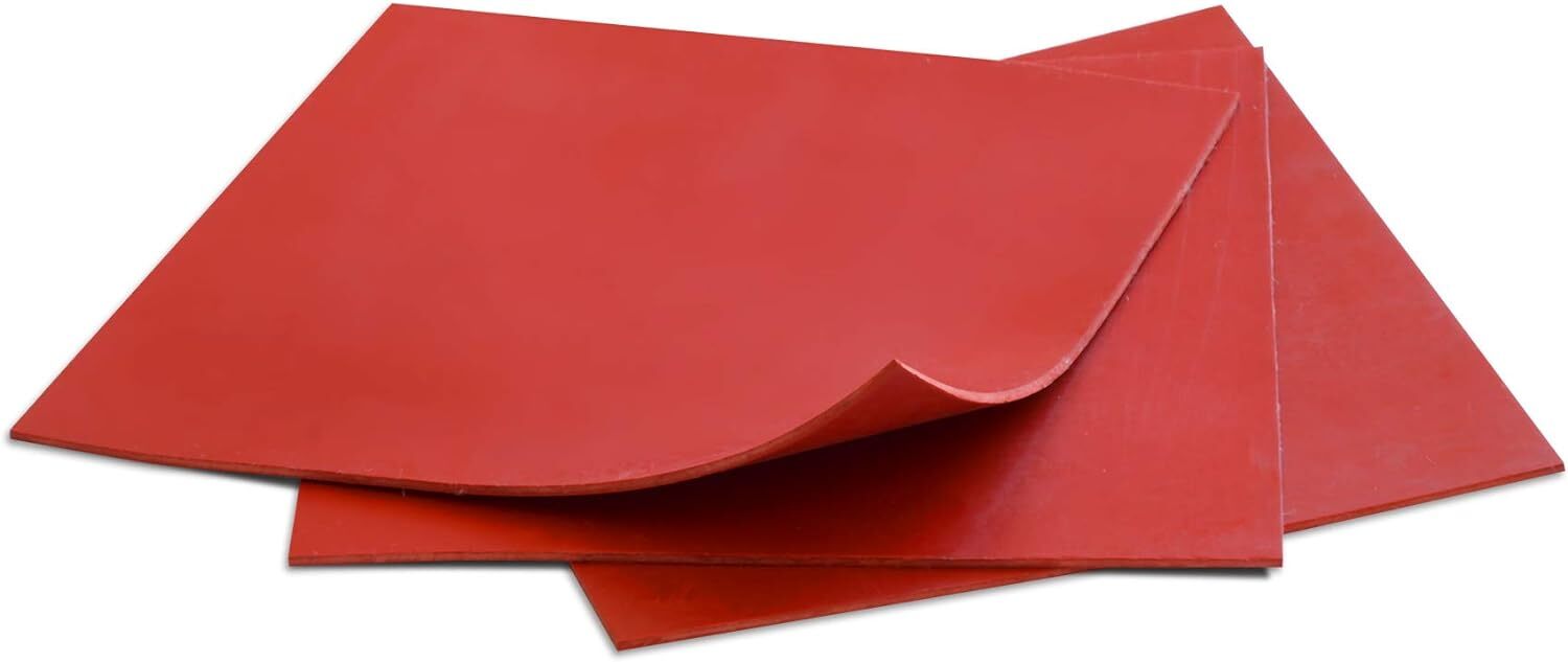 Red Heavy Duty Rubber Sheets 6×6 inches for DIY Projects and Gasket Making