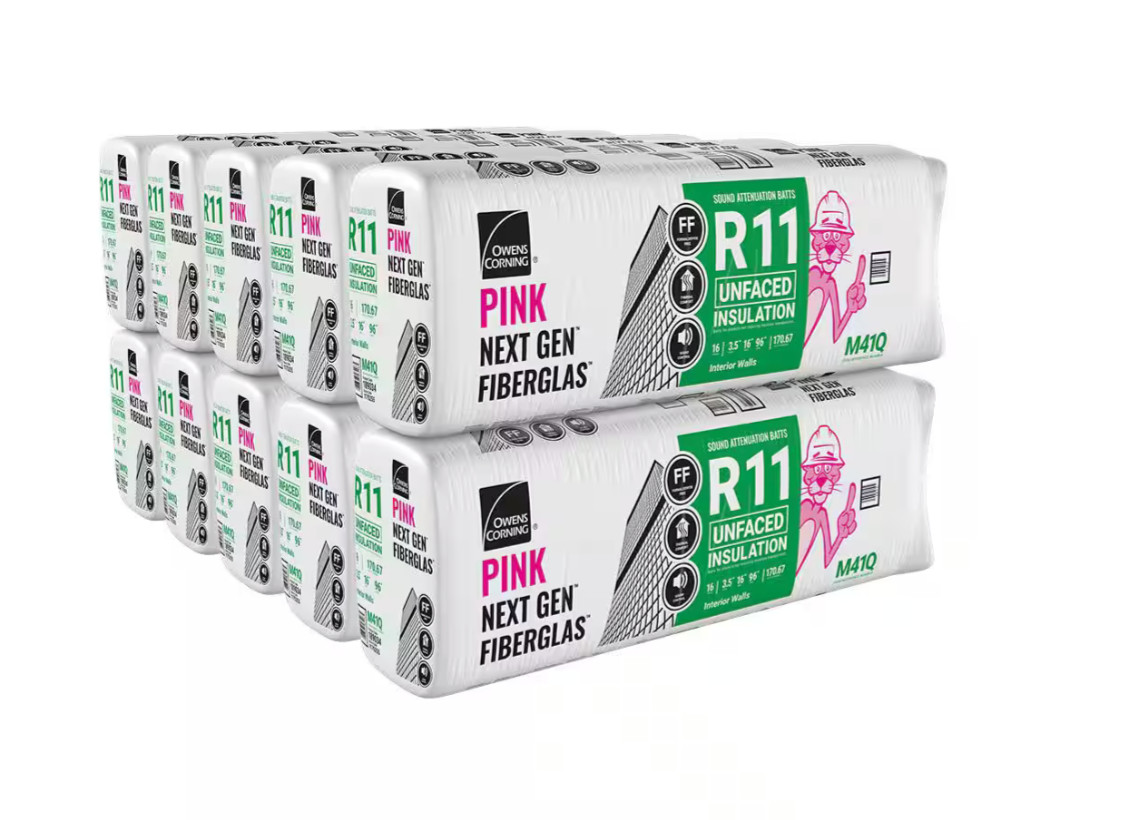 Owens Corning R-11 Unfaced Fiberglass Insulation Batt 16 in. x 96 in.