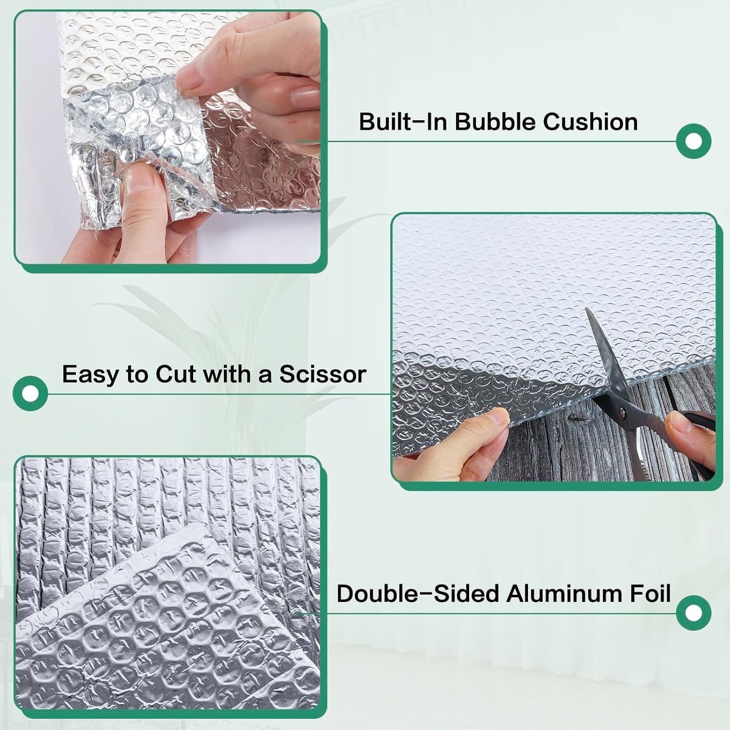 Double-Sided Aluminum Foil Insulation Roll 23.6in X 10ft – Waterproof & Durable