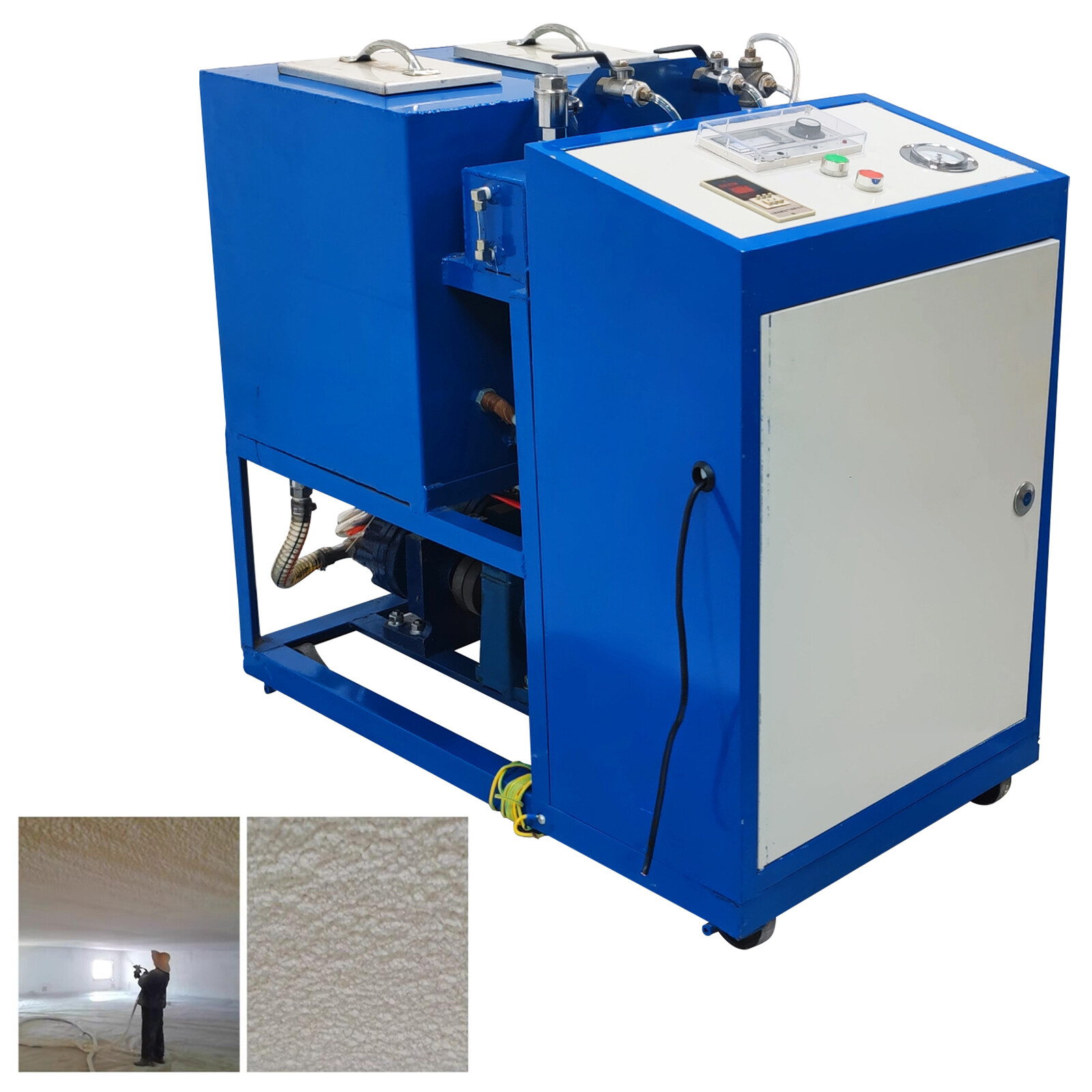 220V Polyurethane Foam Spray Insulation Machine 1:1 w/8m Hose 2 Material Boxes