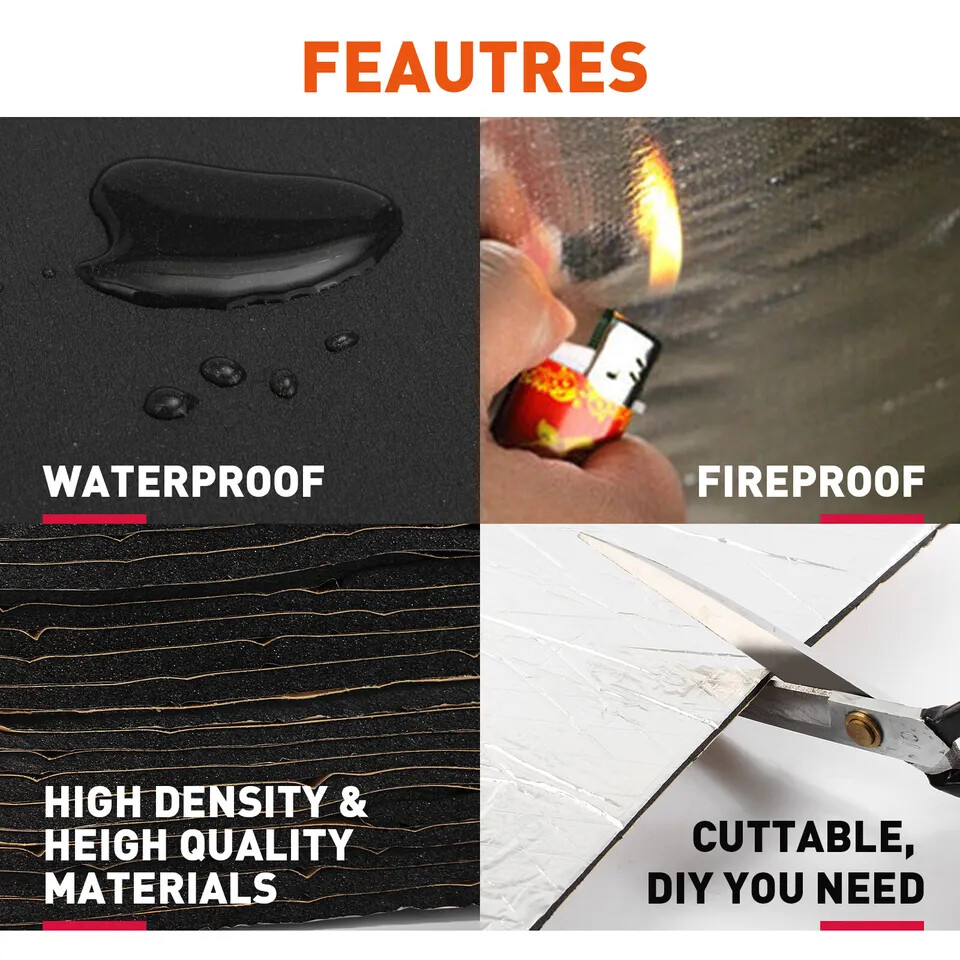 22SQFT Sound Deadener Car & Home Insulation Heat Shield Dampening Self-Adhesive