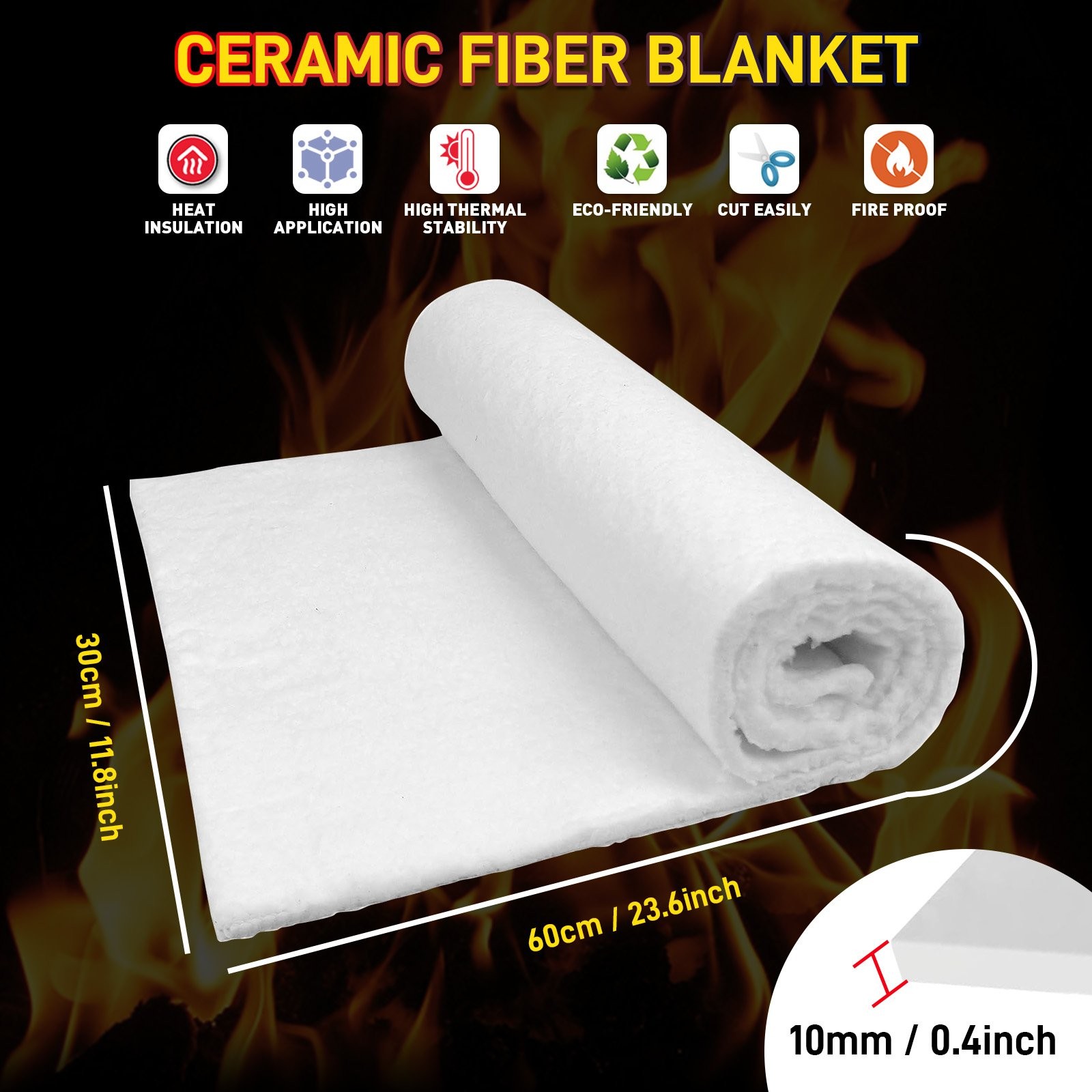 Multifunctional Universal Ceramic Fiber Insulation Mat Fireproof&Heat Resistant