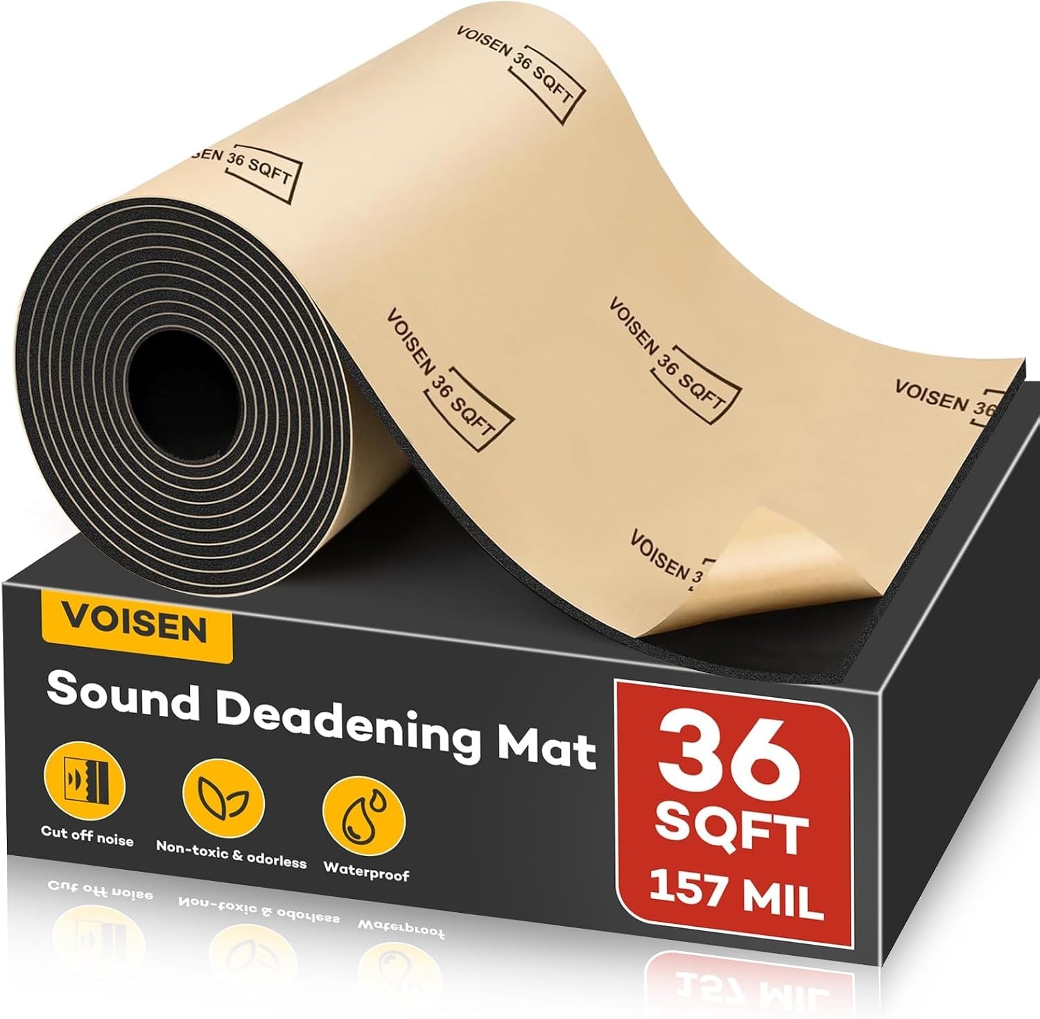 Red 150 Mil (4Mm) 36 Sqft (3.4 Sqm) Noico Liner Car Heat and Sound Insulat