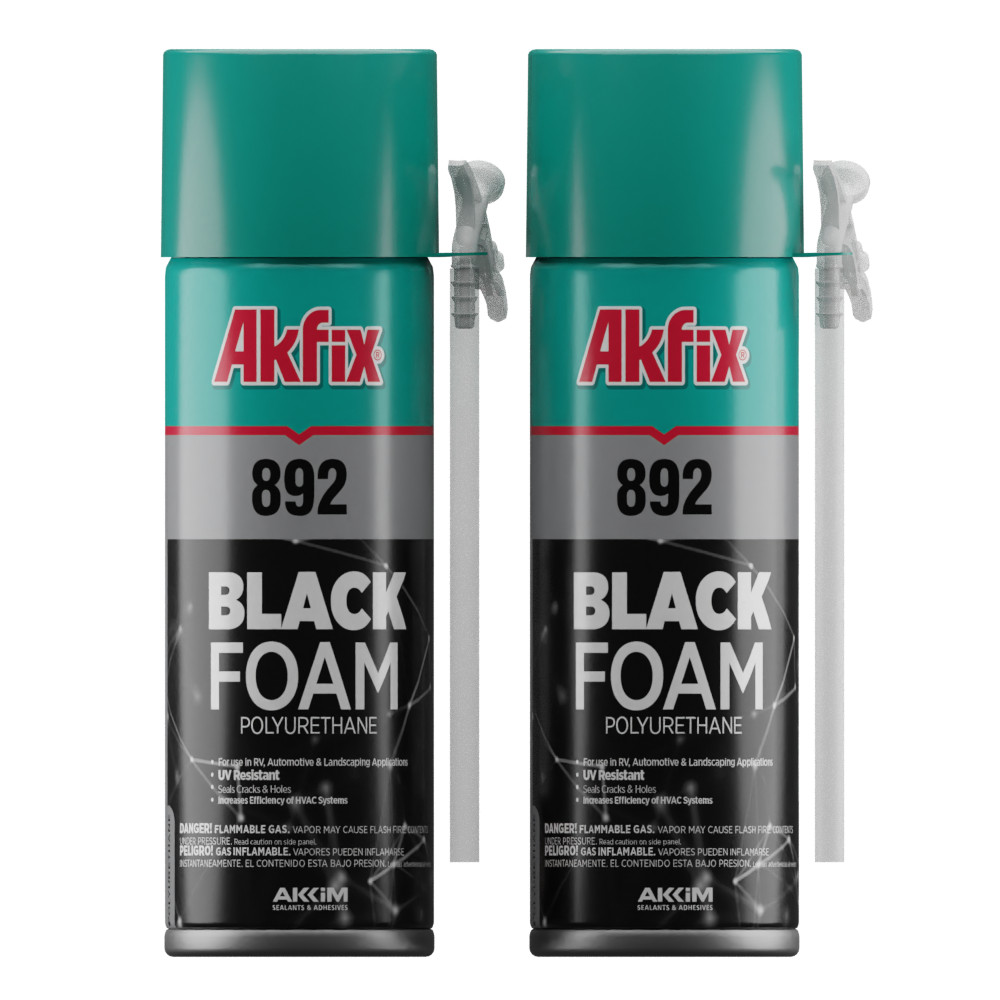 Akfix Spray Foam Sealant Black Expanding Foam Waterproof Pond Waterfall 12 oz 2p