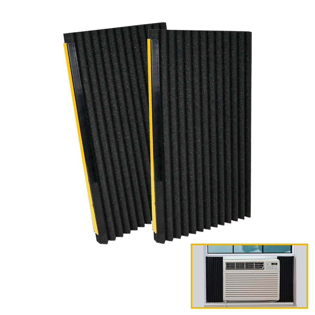 LBG Products Window Air Conditioner 17in High x 9in Wide x 7/8in Thick, Black