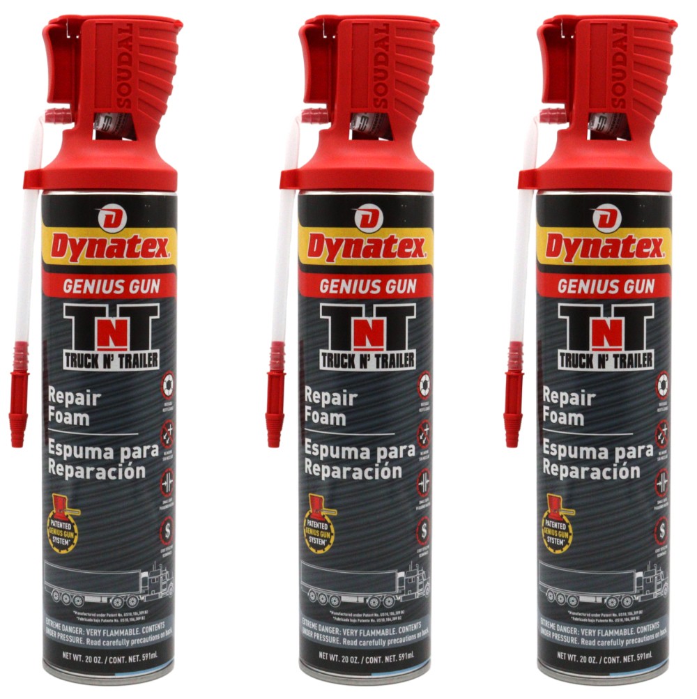 Dynatex Truck N Trailer Repair Foam 20 oz w/ Genius Gun (3-Pack)