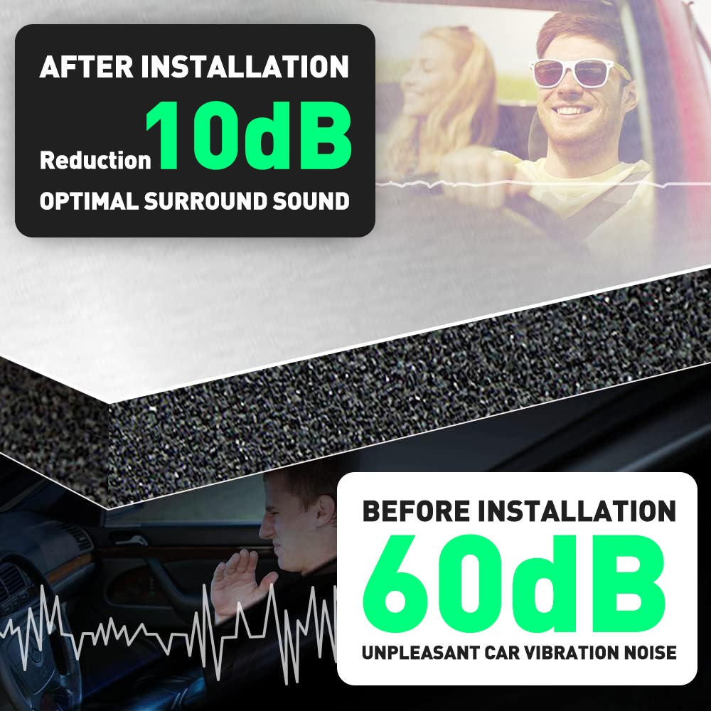 39″x 39″ Sound Deadener Heat Shield For Car Firewall Hood Floor Insulation Mat
